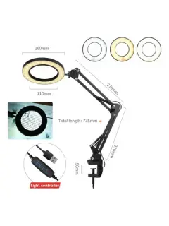 LAMPARA DE ARO CON LUPA GRANDE